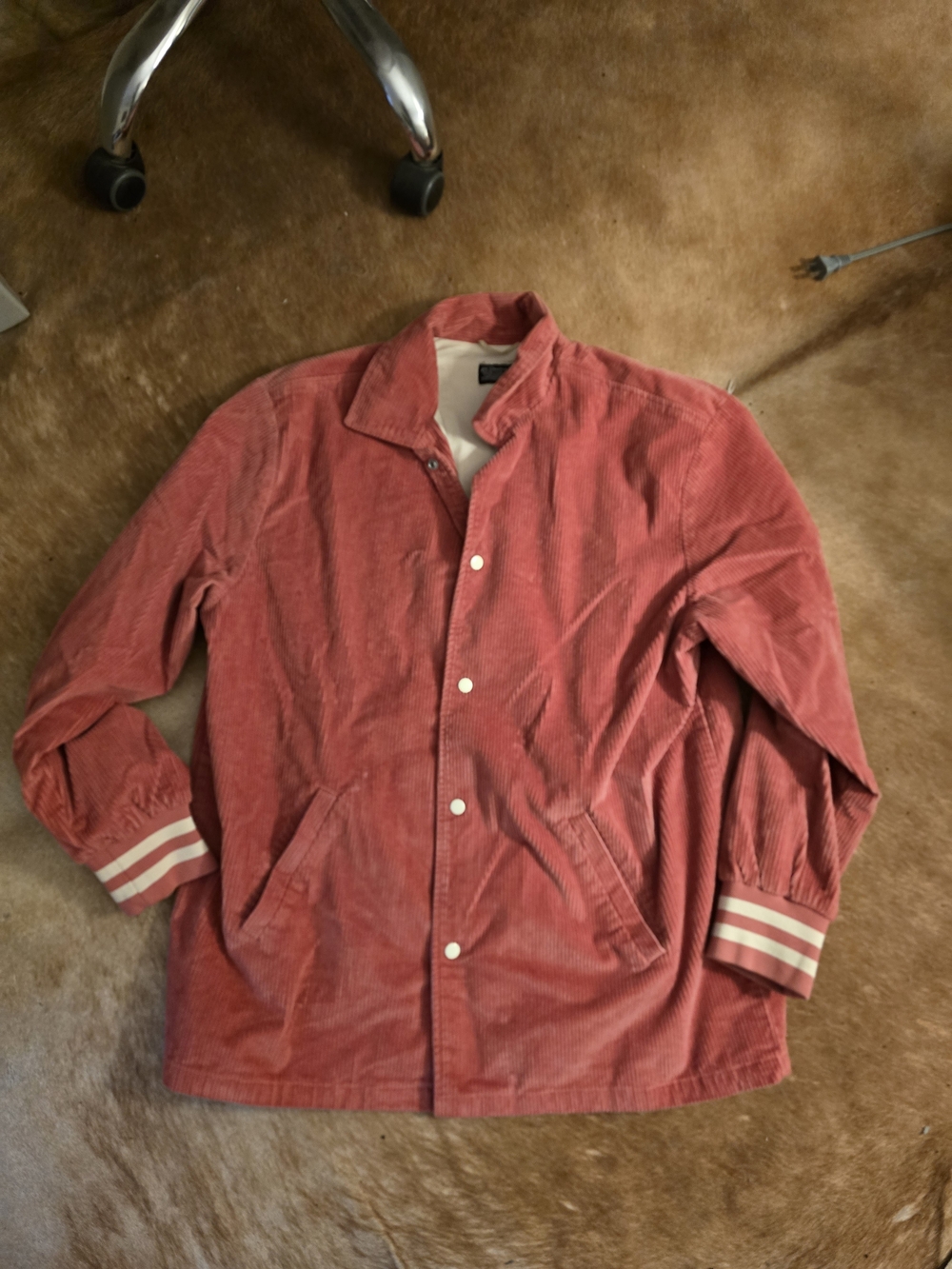 Levi's Pink Corduroy Varsity Coach Jacket